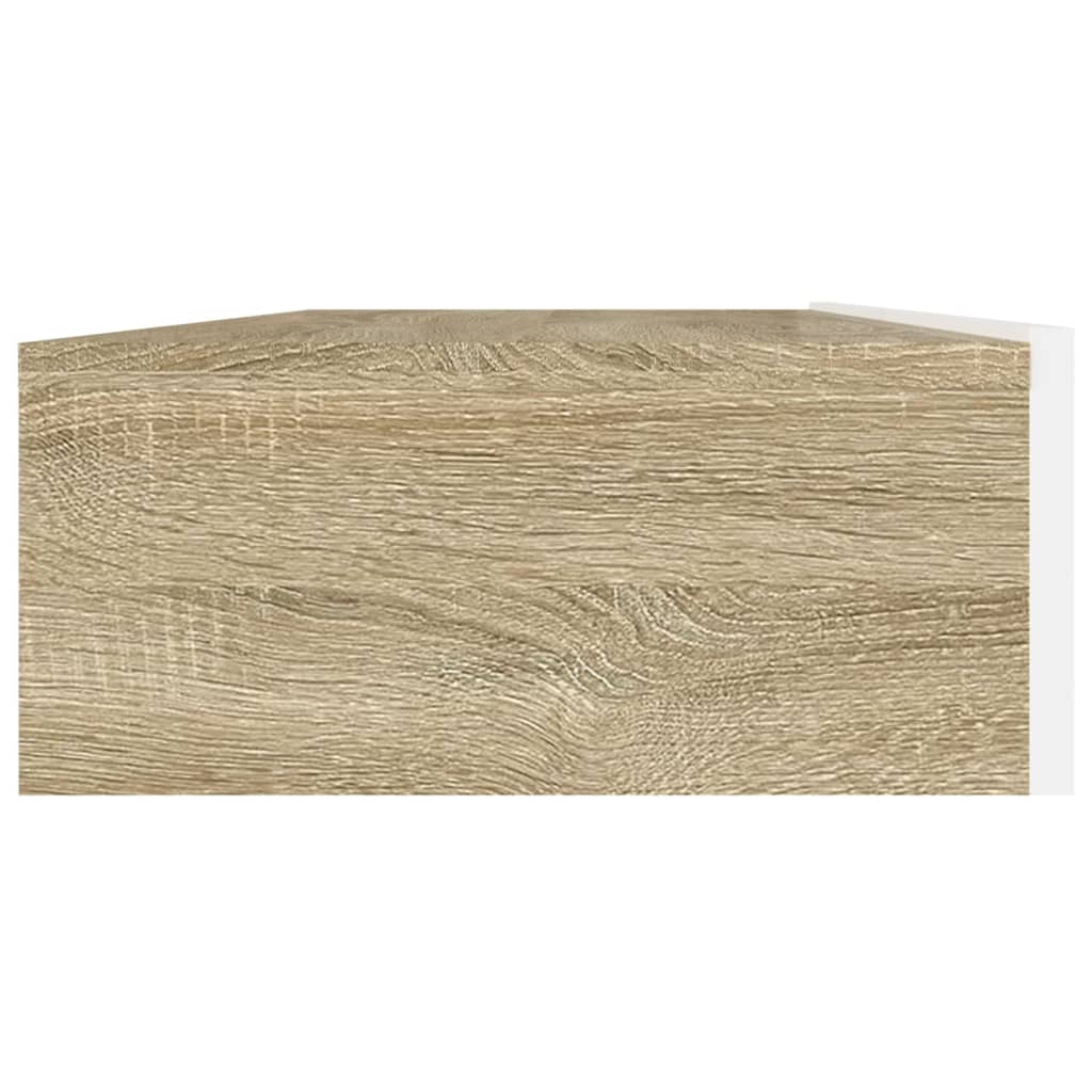 TV-Möbel Sonoma Ek TV-Bänk LED Vit och 120x35x15,5 cm