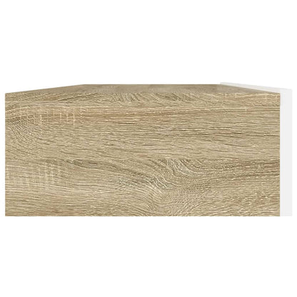 TV-Möbel Sonoma Ek TV-Bänk LED Vit och 120x35x15,5 cm