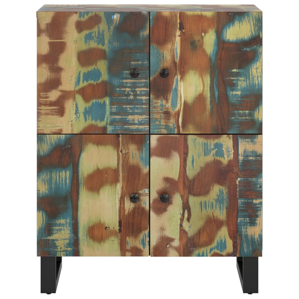 Skänk Trä med 4 dörrar 60x33x75 cm massivt återvunnet trä