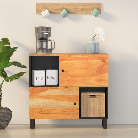 Skänk Trä med 2 dörrar 80x33x75 cm massivt akaciaträ