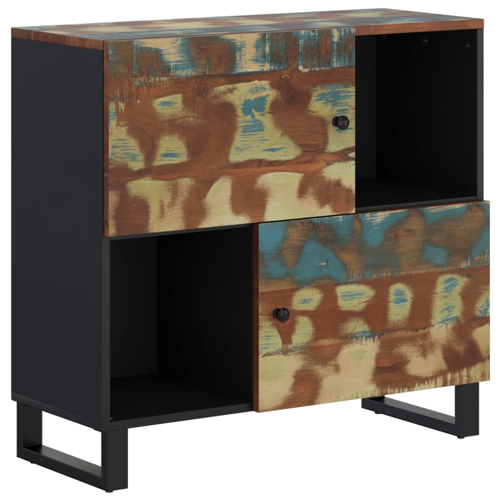 Skänk Trä med 2 dörrar 80x33x75 cm massivt återvunnet trä