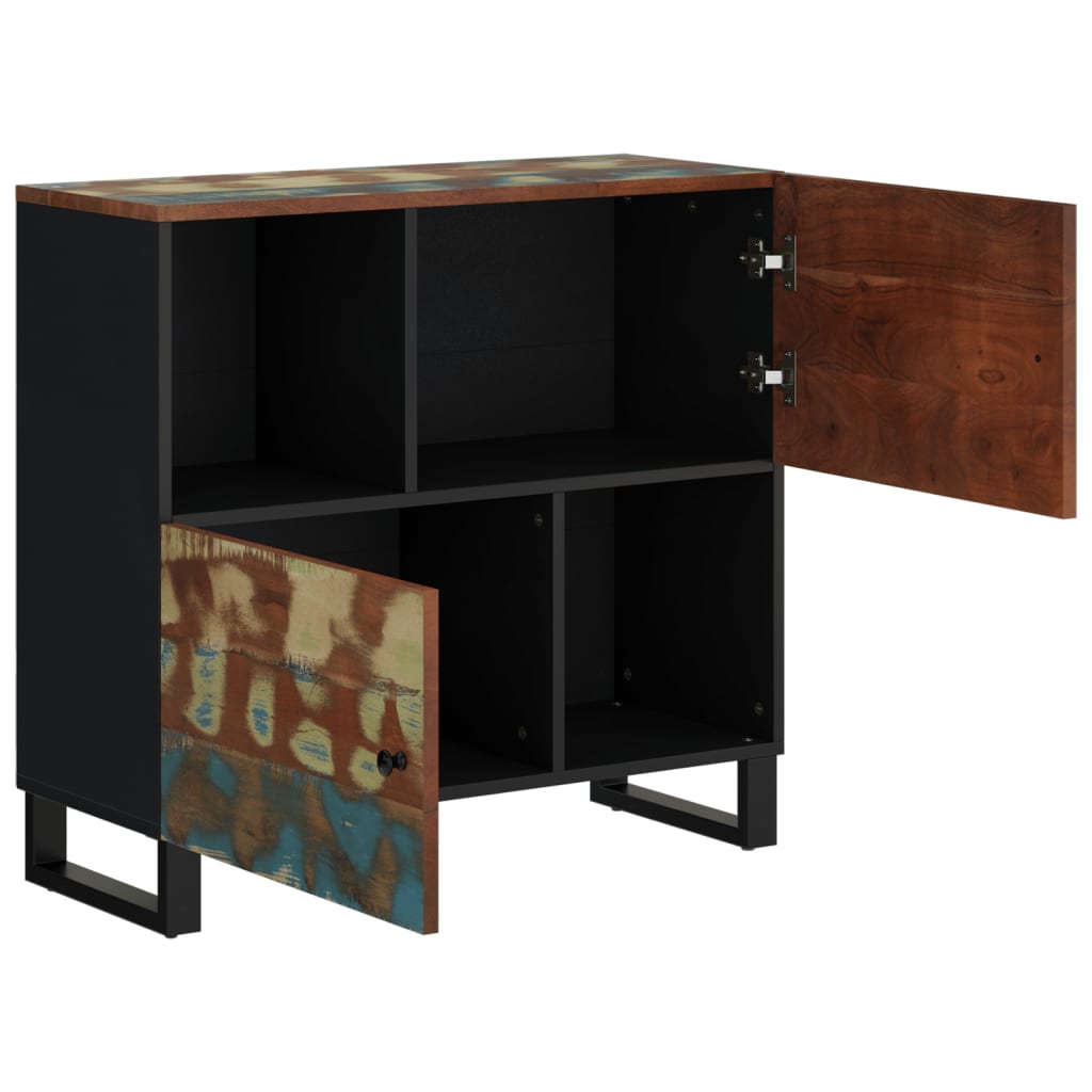 Skänk Trä med 2 dörrar 80x33x75 cm massivt återvunnet trä