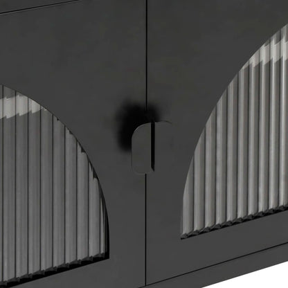 TV-Möbel DIV. Svart TV-Bänk 105x35x50 cm glas och stål