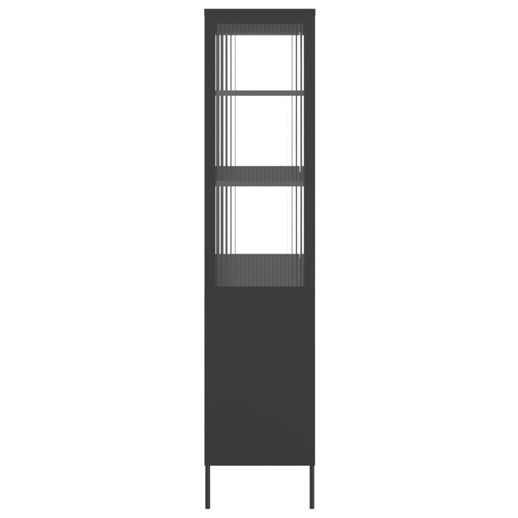 Skåp Svart 90x40x180 cm glas och stål