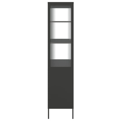 Skåp Svart 90x40x180 cm glas och stål