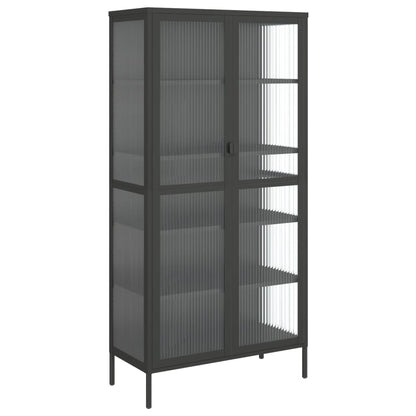 Skåp Svart 85x40x180 cm glas och stål