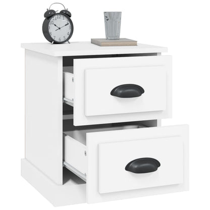 Sängbord 2 st vit 39x39x47,5 cm konstruerat trä