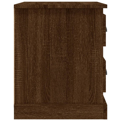 Sängbord 2 st brun ek 39x39x47,5 cm konstruerat trä