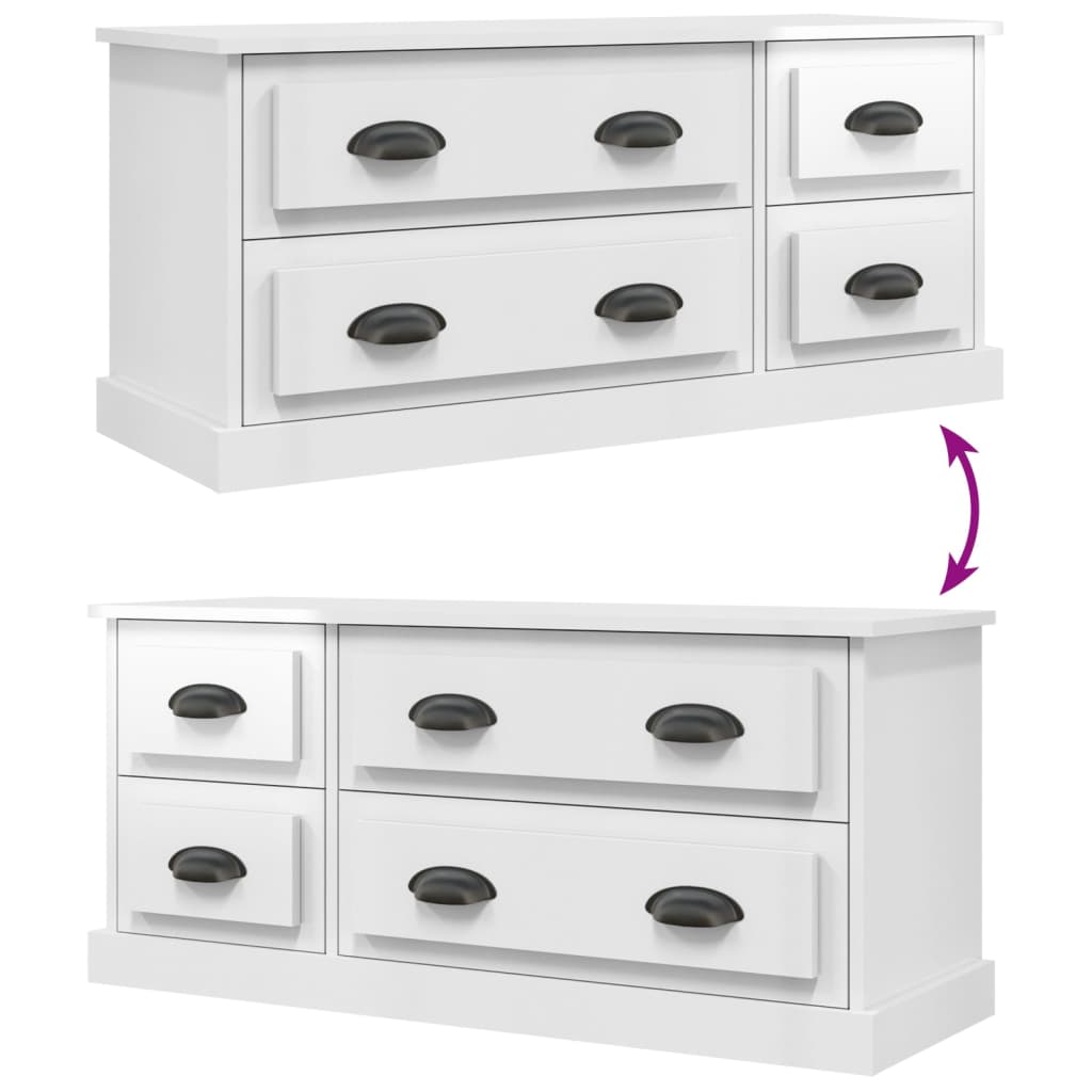 TV-Möbel Högglans Vit TV-Bänk 100x35,5x45 cm