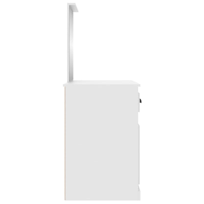 Sminkbord med spegel Vit 90x50x132,5cm