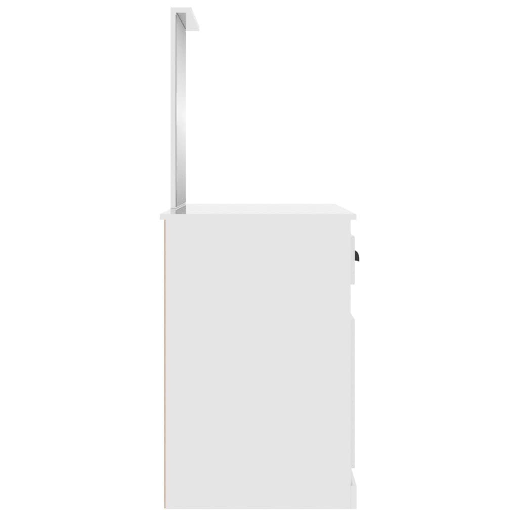 Sminkbord med spegel Högglans Vit 90x50x132,5cm