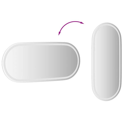 Badrumsspegel LED 100x45 cm oval