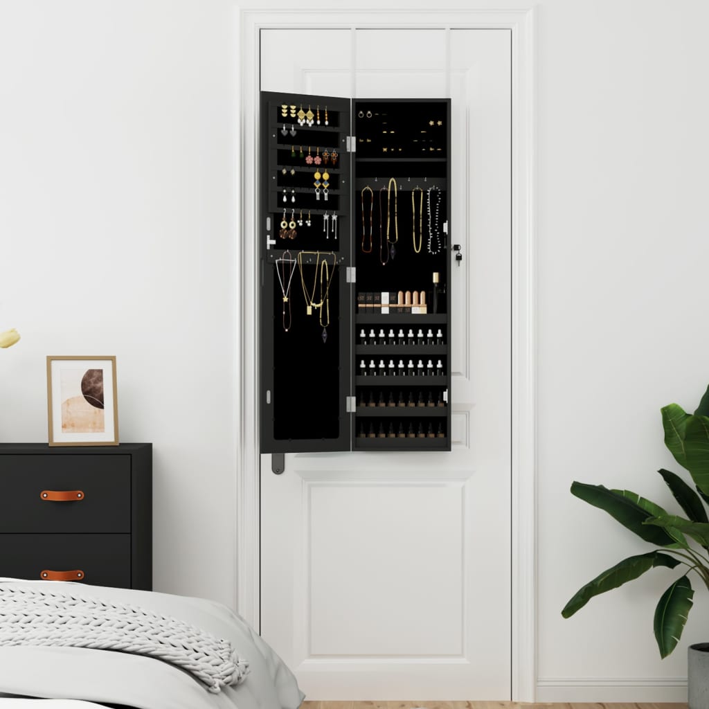 Sminkbord Smyckebord Svart väggmonterat 30x8,5x106 cm