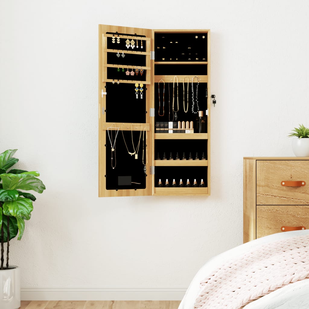Smyckesskåp LED-lampor väggmonterat
