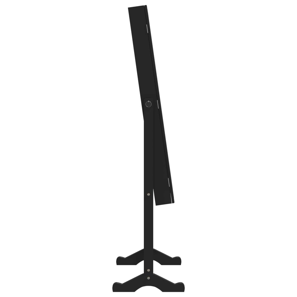 Smyckesskåp LED-lampor fristående svart