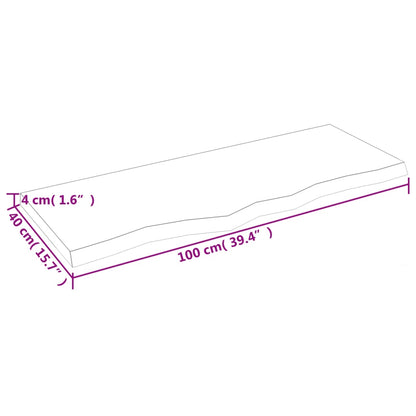 Hyllplan 100x40x(2-4) cm obehandlad massiv ek