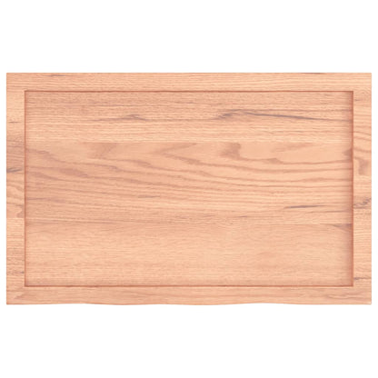Vägghylla ljusbrun 80x50x(2-6) cm behandlad massiv ek
