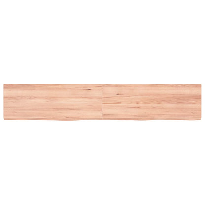 Vägghylla ljusbrun 160x30x(2-4) cm behandlad massiv ek