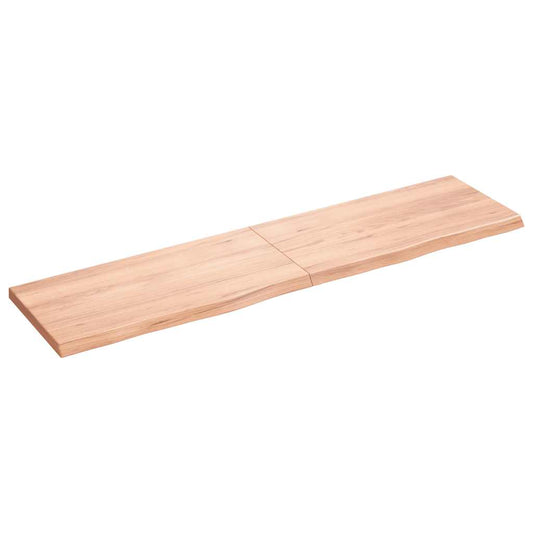 Vägghylla ljusbrun 160x40x(2-4) cm behandlad massiv ek