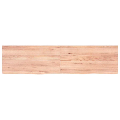 Vägghylla ljusbrun 160x40x(2-4) cm behandlad massiv ek
