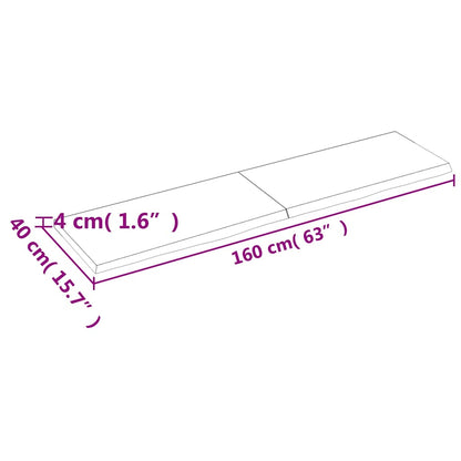 Vägghylla ljusbrun 160x40x(2-4) cm behandlad massiv ek