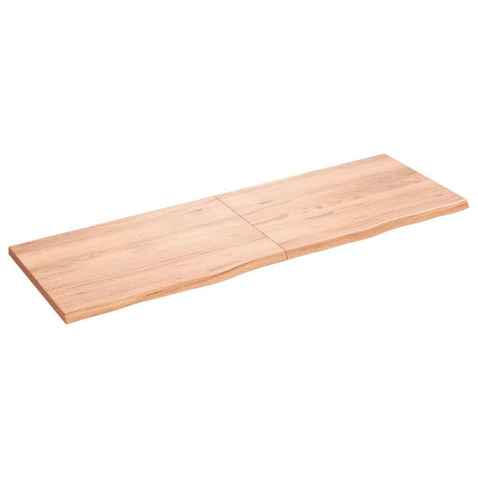 Vägghylla ljusbrun 180x60x(2-4) cm behandlad massiv ek