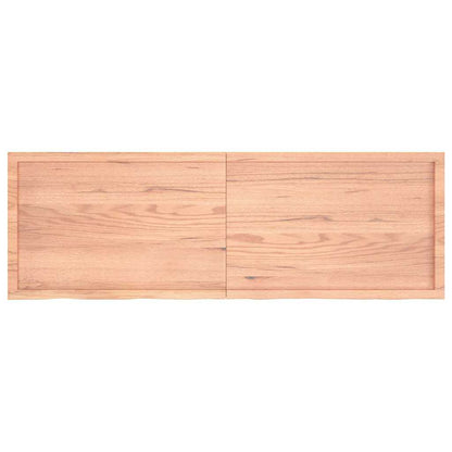 Vägghylla ljusbrun 180x60x(2-4) cm behandlad massiv ek