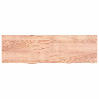 Vägghylla ljusbrun 200x60x(2-4) cm behandlad massiv ek