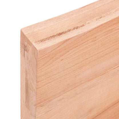 Vägghylla ljusbrun 220x60x(2-6) cm behandlad massiv ek