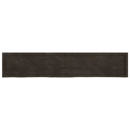 Vägghylla mörkbrun 200x40x(2-4) cm behandlad massiv ek