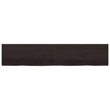 Vägghylla mörkbrun 200x40x(2-4) cm behandlad massiv ek