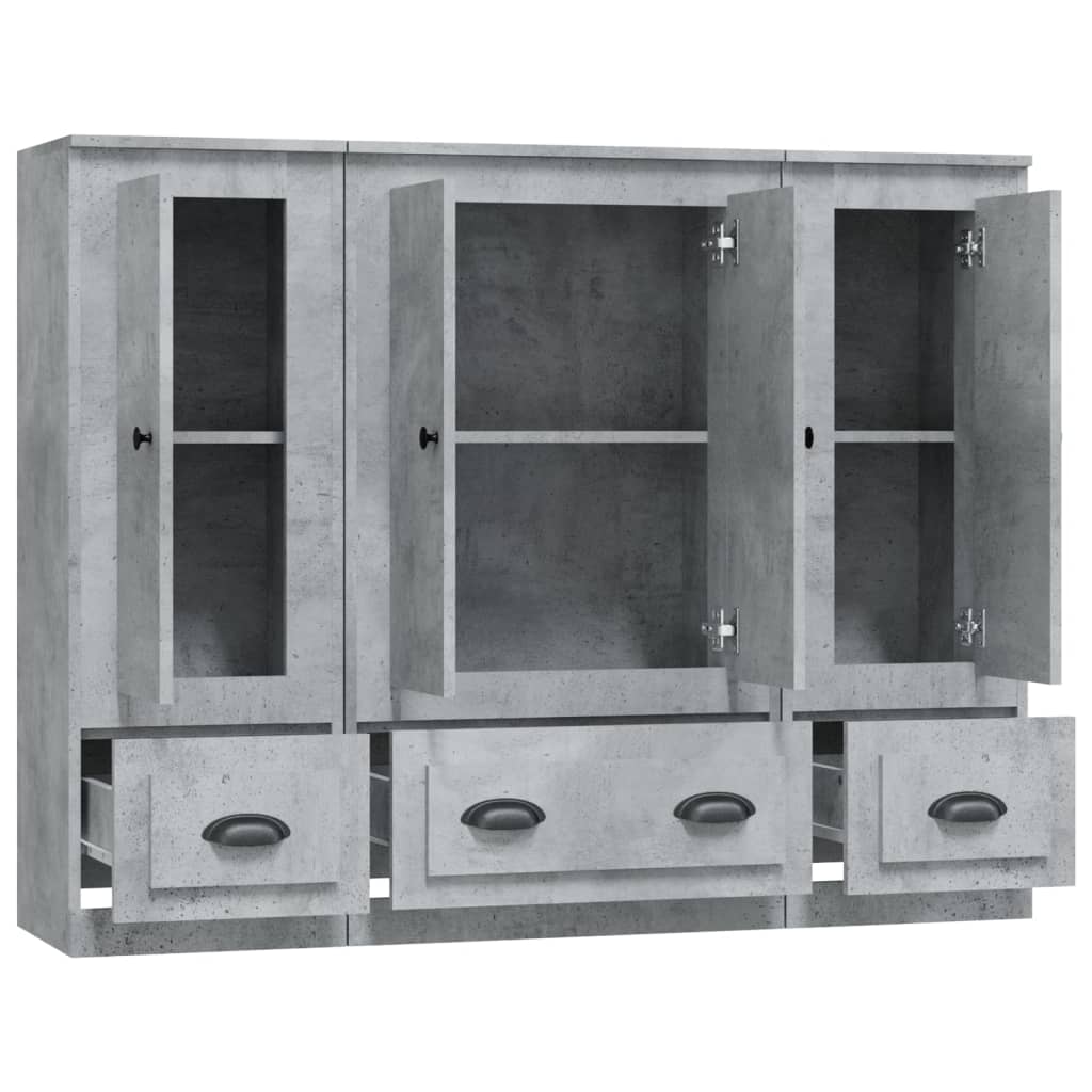 Skåp Betonggrå 3 st
