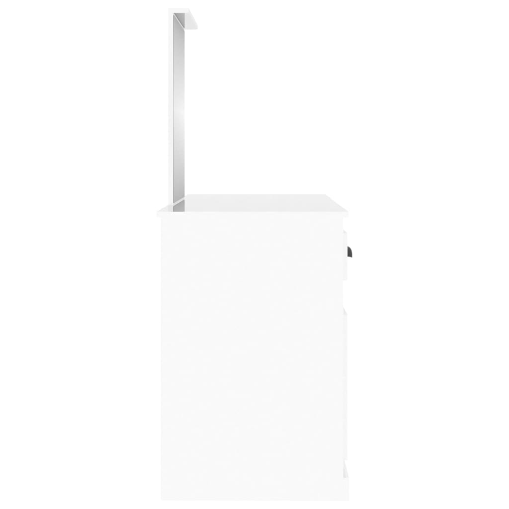Sminkbord med spegel Högglans Vit 130x50x132,5 cm