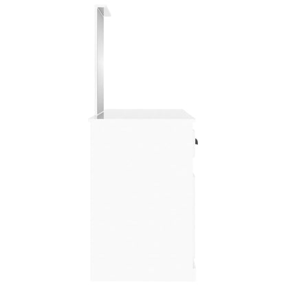 Sminkbord med spegel Högglans Vit 130x50x132,5 cm