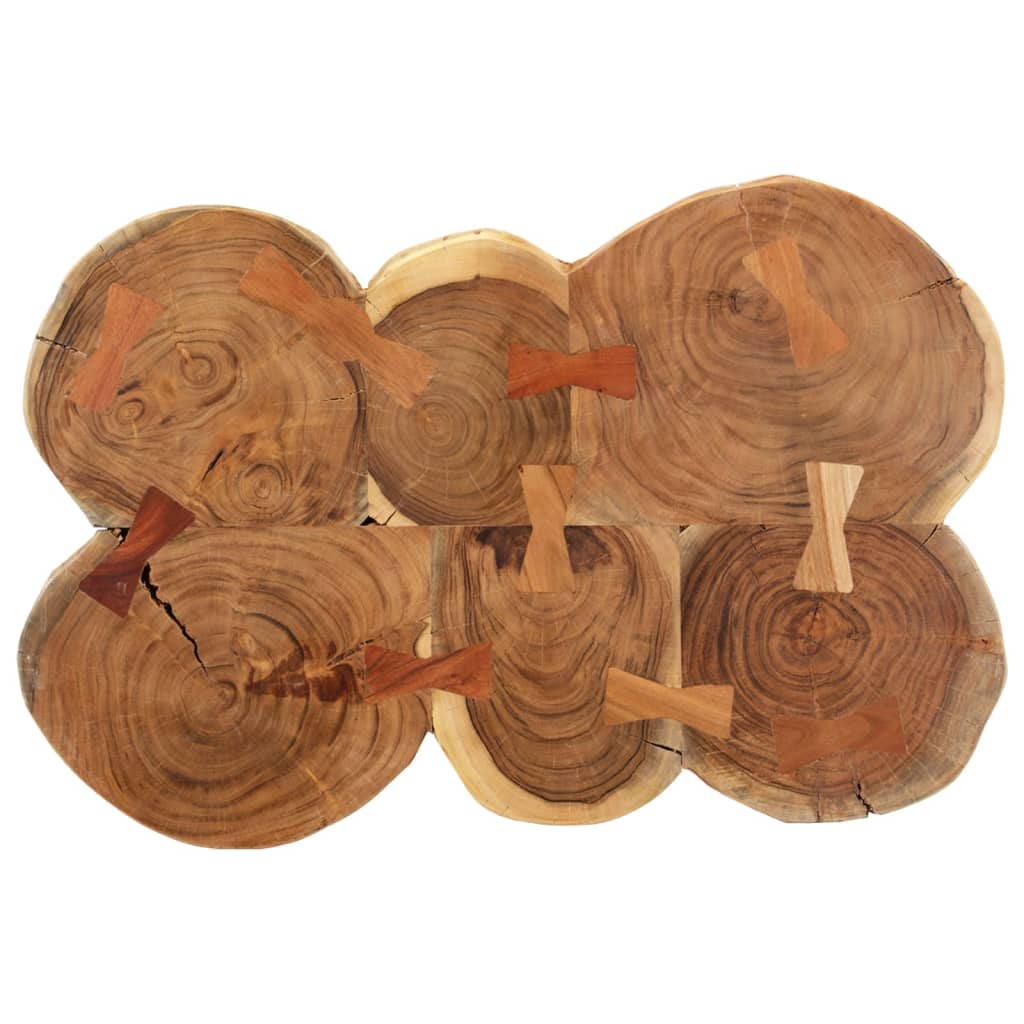 Soffbord Trä 36 cm 6 träutskärningar massivt akaciaträ