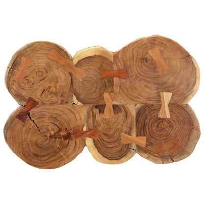 Soffbord Trä 36 cm 6 träutskärningar massivt akaciaträ