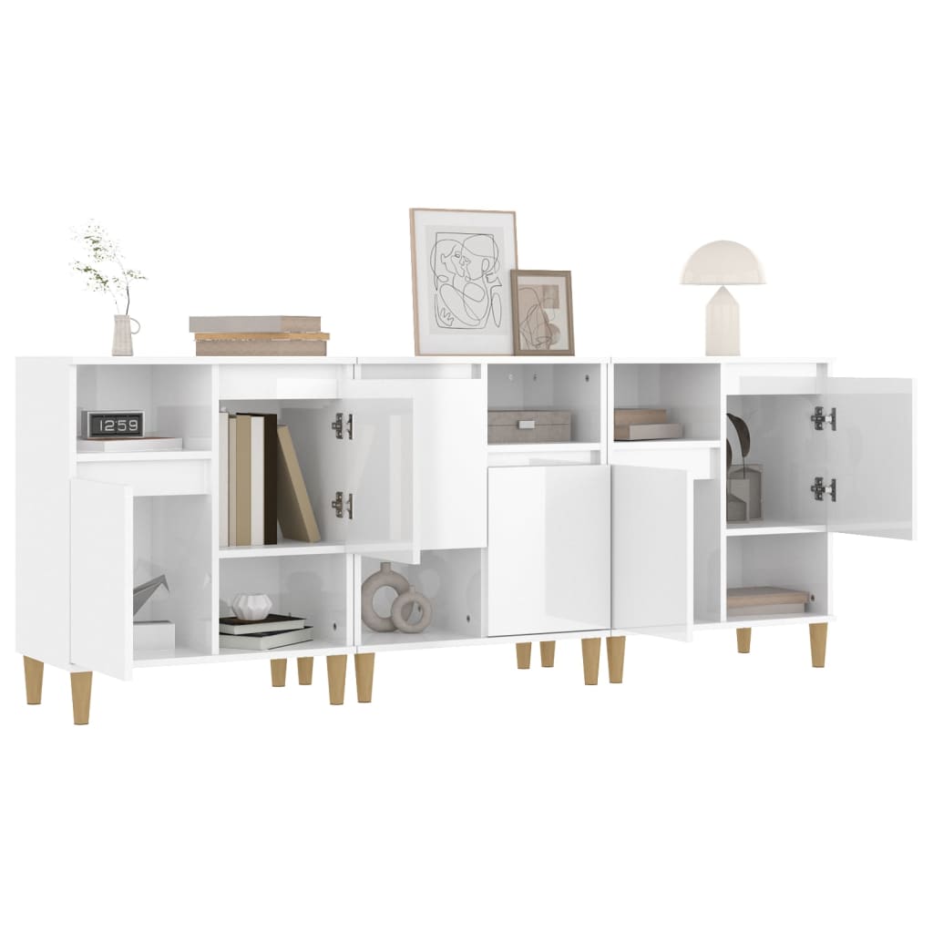 Skänk Högglans Vit 3 st 60x35x70 cm