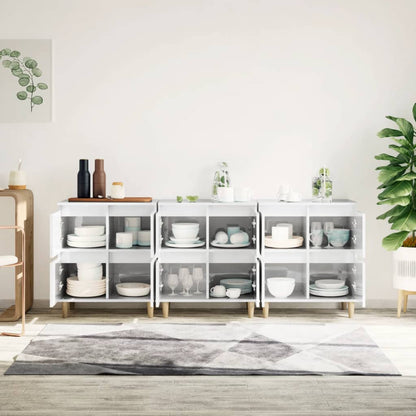 Skänk Högglans Vit 3 st 60x35x70 cm