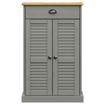 Skoställ Grå 60x35x96 cm massiv furu