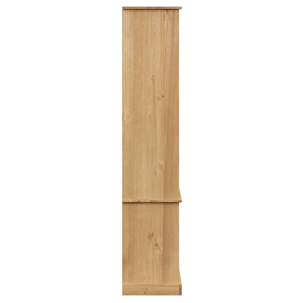 Vitrinskåp med glasdörrar VIGO 85x35x170 cm massiv furu