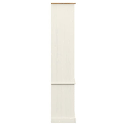 Vitrinskåp med glasdörrar VIGO Vit 85x35x170 cm massiv furu