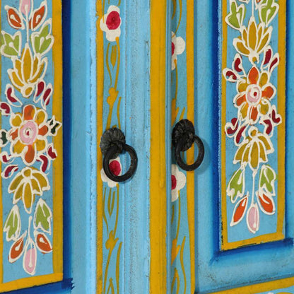 TV-Möbel Trä TV-Bänk blå 110x30x40 cm massivt mangoträ