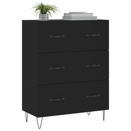 Skåp svart 69,5x34x90 cm konstruerat trä