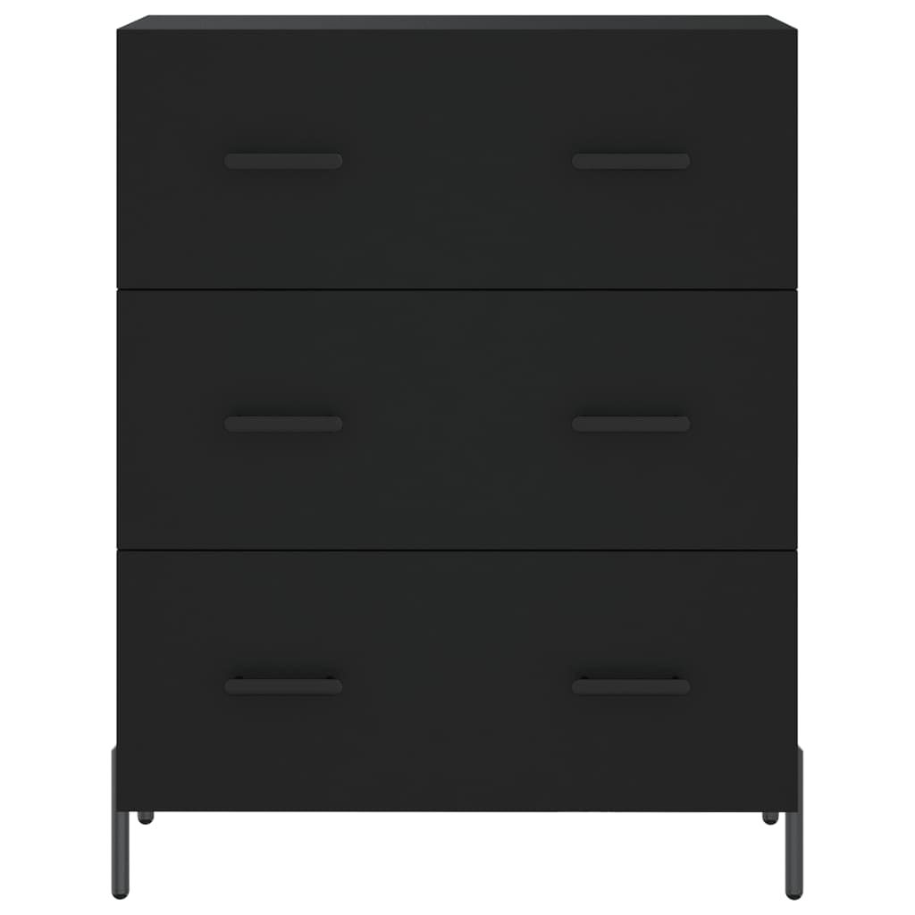 Skåp svart 69,5x34x90 cm konstruerat trä
