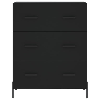 Skåp svart 69,5x34x90 cm konstruerat trä