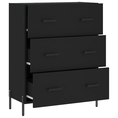 Skåp svart 69,5x34x90 cm konstruerat trä