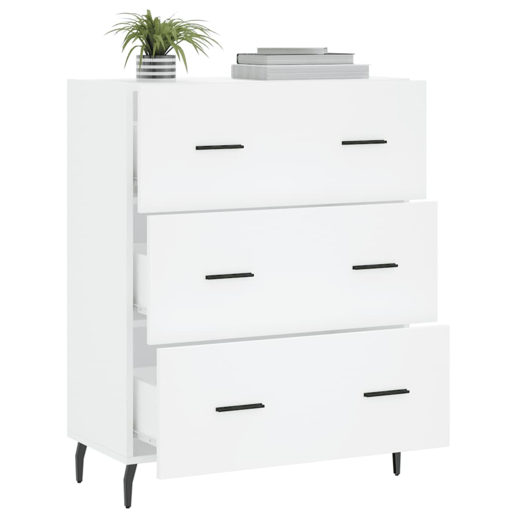 Skåp vit 69,5x34x90 cm konstruerat trä