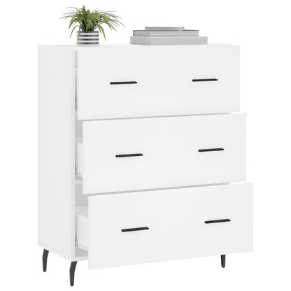 Skåp vit 69,5x34x90 cm konstruerat trä