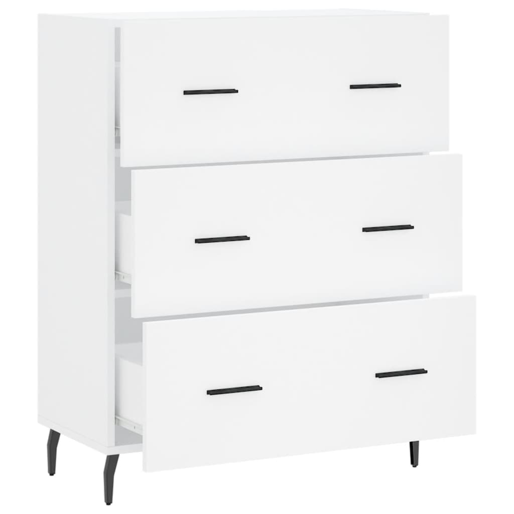 Skåp vit 69,5x34x90 cm konstruerat trä