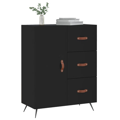 Skåp svart 69,5x34x90 cm konstruerat trä